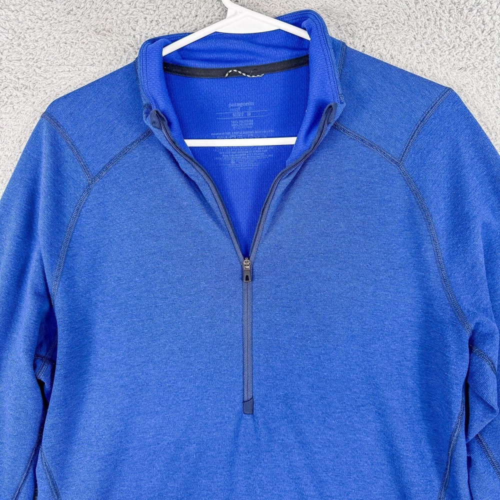 Patagonia Capilene Pullover Mens‎ Medium Blue 1/4 Zip Base Layer Shirt Athletic - Picture 2 of 9